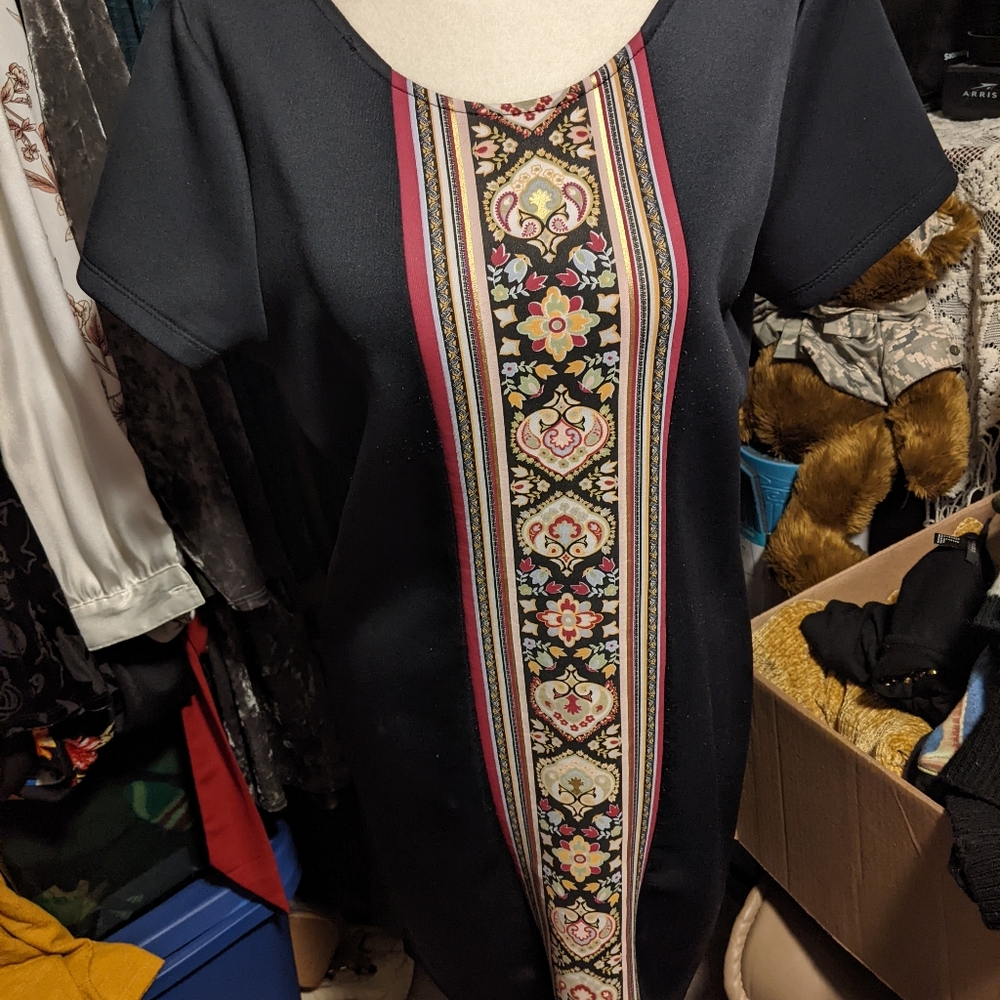 Woman's orient print cocktail dress